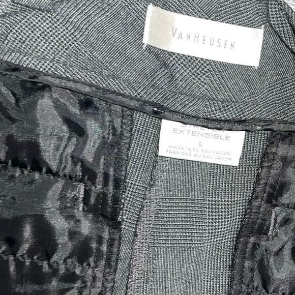 Van Heusen Stretch Trouser pants plaid Straight Leg Size 6 Career Office Preppy - Picture 4 of 5